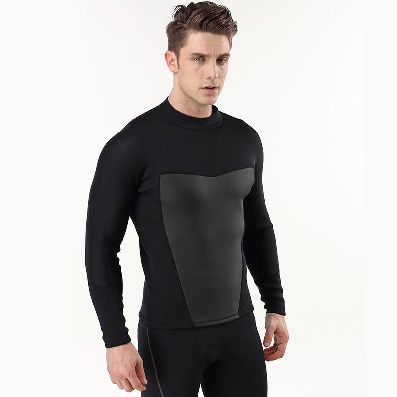 Mens 3mm Neoprene Wetsuit Top Black Separate Jacket Diving Surfing Swimming Warmth Protection