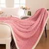 Soft Flannel Sherpa Bed Blanket Double Layer Jacquard Fleece Quilt Warm Sofa Throw Office Nap Cover