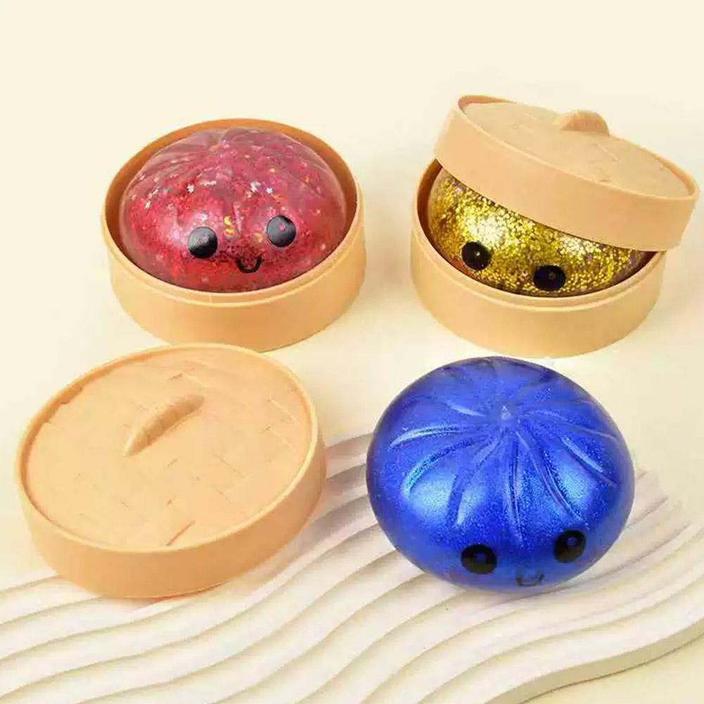 Cute Steamed Bun Stress Relief Toy - Premium High Resilience Fidget Toy Ortable Compact Size For Home Office