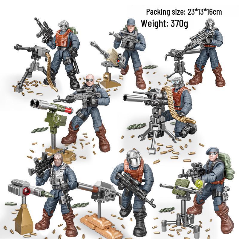 Movable Military Minifigure Building Blocks for Boys