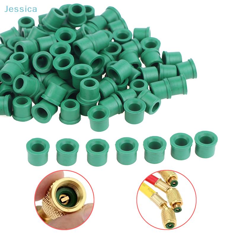 Zielony szybkozłączka 1/4" Uszczelki do ładowania Uszczelka węża HVAC O-ring uszczelniający kolektora gumowy Zestaw naprawczy do R410A/R134A