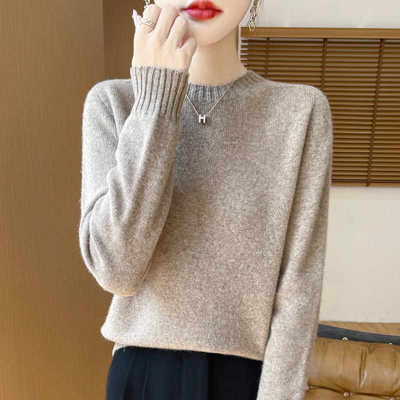 100% Pure Wool Loose Knit Fashion Sweater - Cashmere Thickened Pullover for Autumn/Winter.
