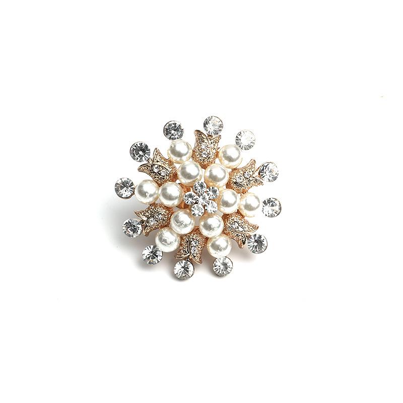 European-American Style Diamond-Studded Rose Flower Ring with Pearls - Retro, Creative, and Stylish Design Adjustable