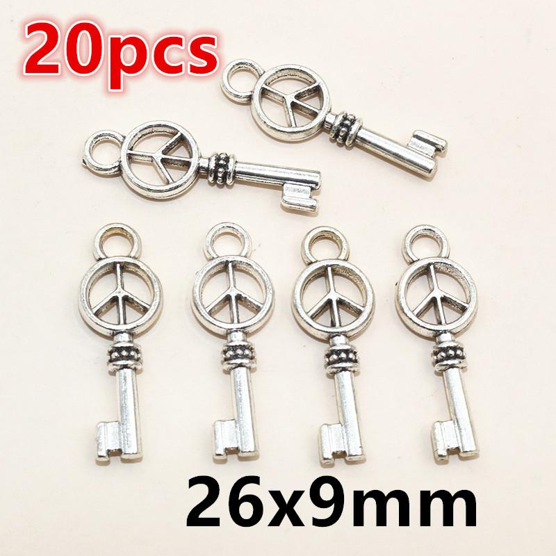 20-50pcs Alloy Metal Key Charms Pendant DIY Jewelry Making Accessories Findings for Earrings Necklace Bracelet