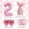 6 Stück Rosa Meerjungfrauschwanz-Ballon 32 Zoll Zahl 1-9 Ballon Meerjungfrauen-Themenballons Prinzessinnen-Geburtstagsparty-Dekorationen