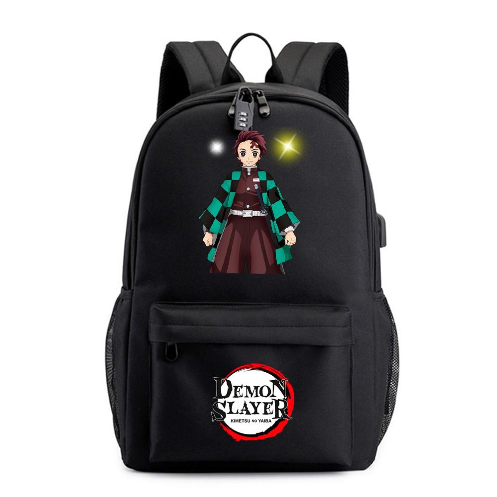 Anime Demon Slayer Printed Backpack for Teenager Student Bookbag Schoolbag Women Large Capacity Waterproof Travel Bag