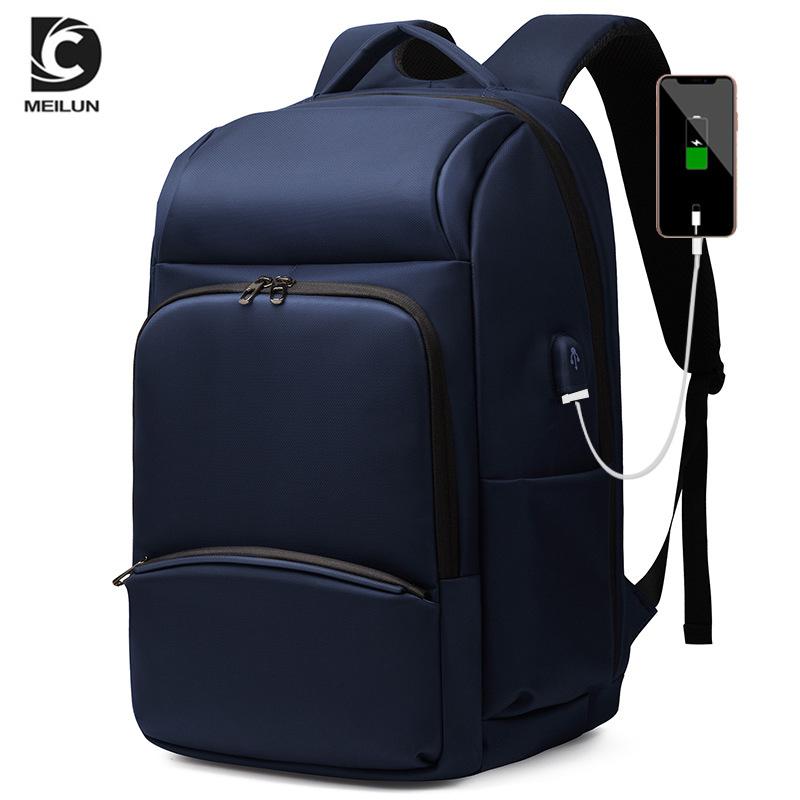 Verschleißfester Rucksack USB-Aufladung Große Kapazität Reisetasche Oxford-Gewebe Schultasche Diebstahlsicher Computertasche Rucksack Herren