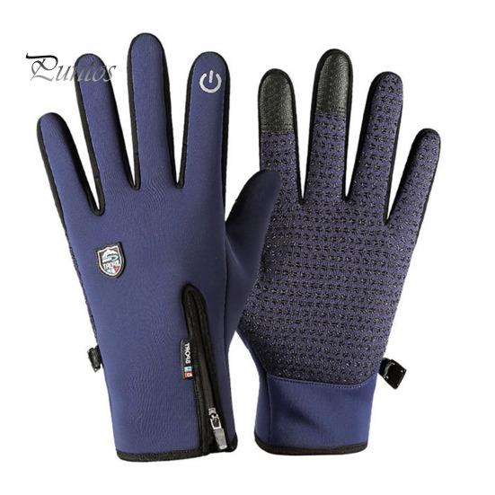Waterproof Winter Gloves Thermal Windproof Cycling Fleece Lined Touch Screen Warm Finger with Non-Slip Palm for Men Women Skiing Driving Hiking
