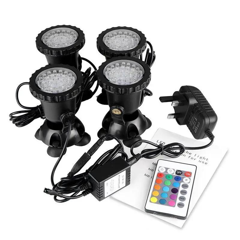 36 LED RGB Submersible Pond Spotlight Remote Control Garden Landscape Lawn Light Outdoor Underwater Fountain Pool Aquarium Lamp