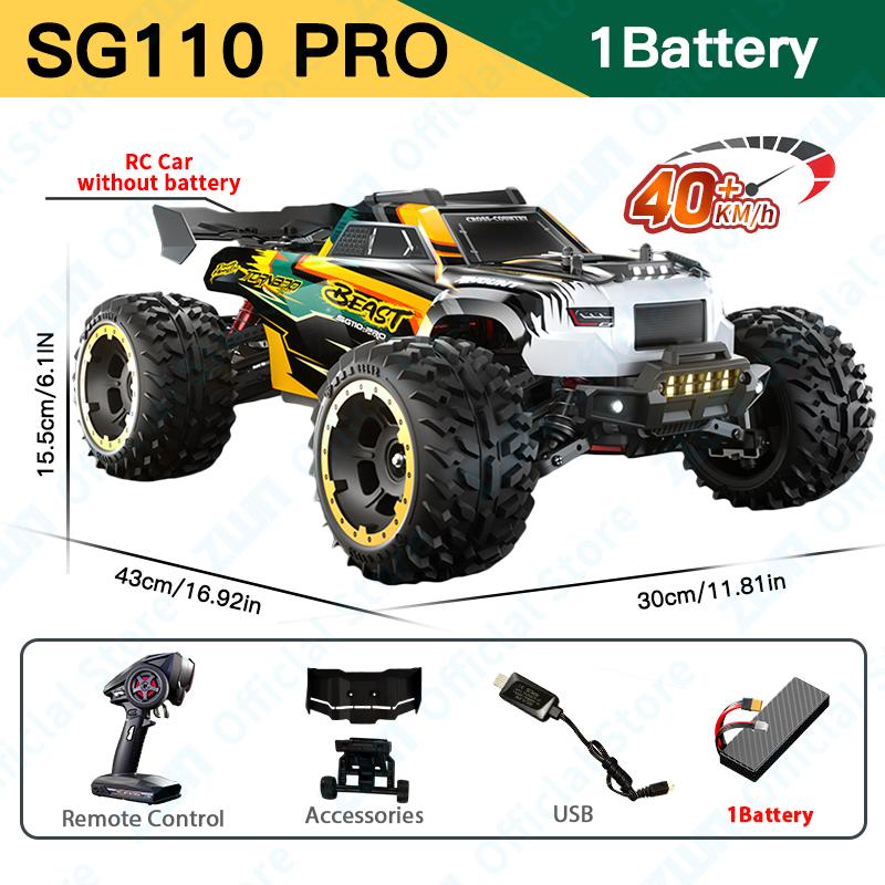 

SG110 PRO 1:10 RC Car 2.4G 4WD High-Speed With Light Large Electric Remote Control Crawler 4x4 Off-Road Vehicle Toy For Kid Gift