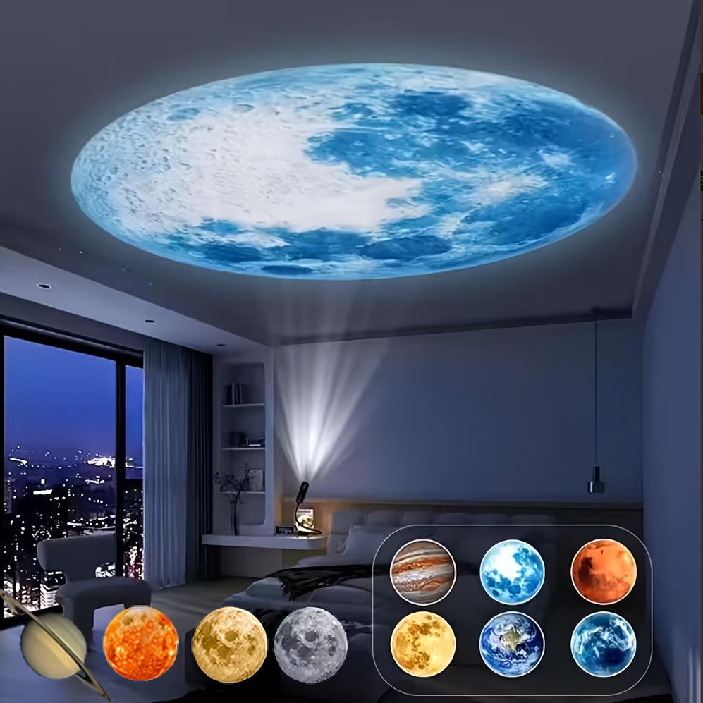 LED Planet Projector with 6 Interchangeable Patterns | 360-Degree Rotation, USB Powered, Suitable for Room Decor, Photography Backgrounds