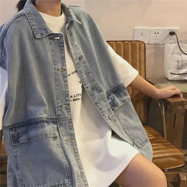 2022 Autumn Korean Denim Vest - Trendy Retro Loose BF Style Sleeveless Jacket for Women