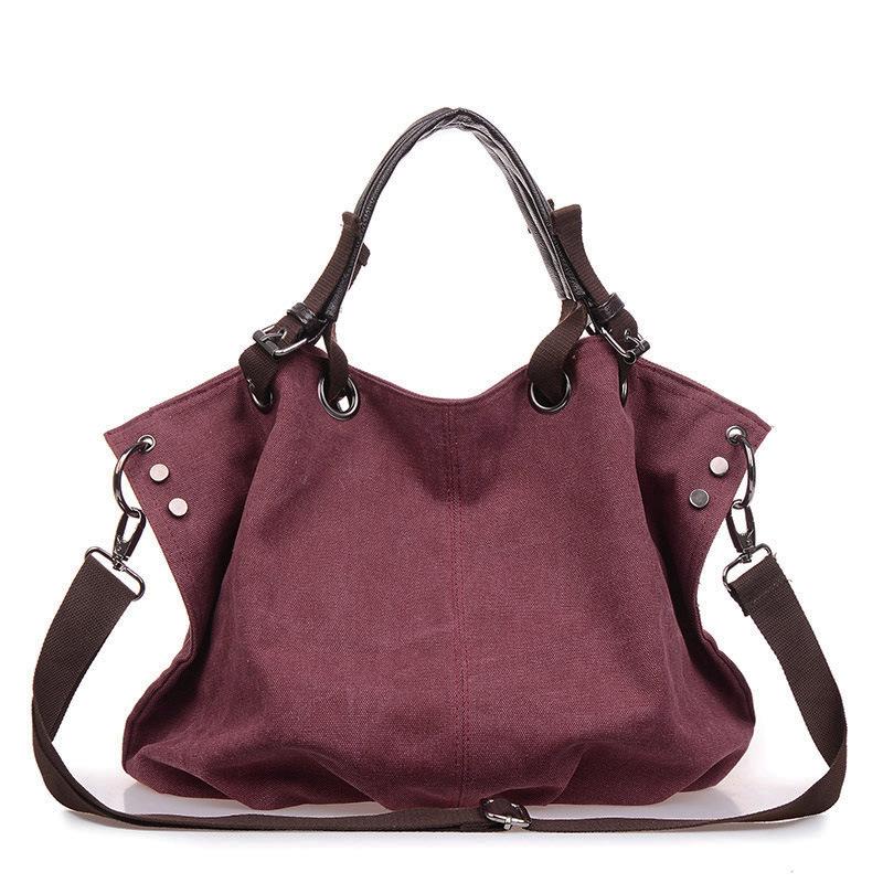 

Stylish Women s Bag, Simple and Casual Canvas Bag, Large Capacity Handbag, Shoulder Bag, Crossbody Bag 42*15*32cm коричневий