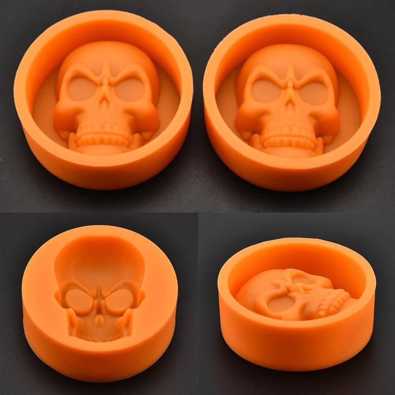 3D Skull Silicone Cake Mold for Halloween Party Chocolate Candy DIY Baking Tool Pastry Decoration