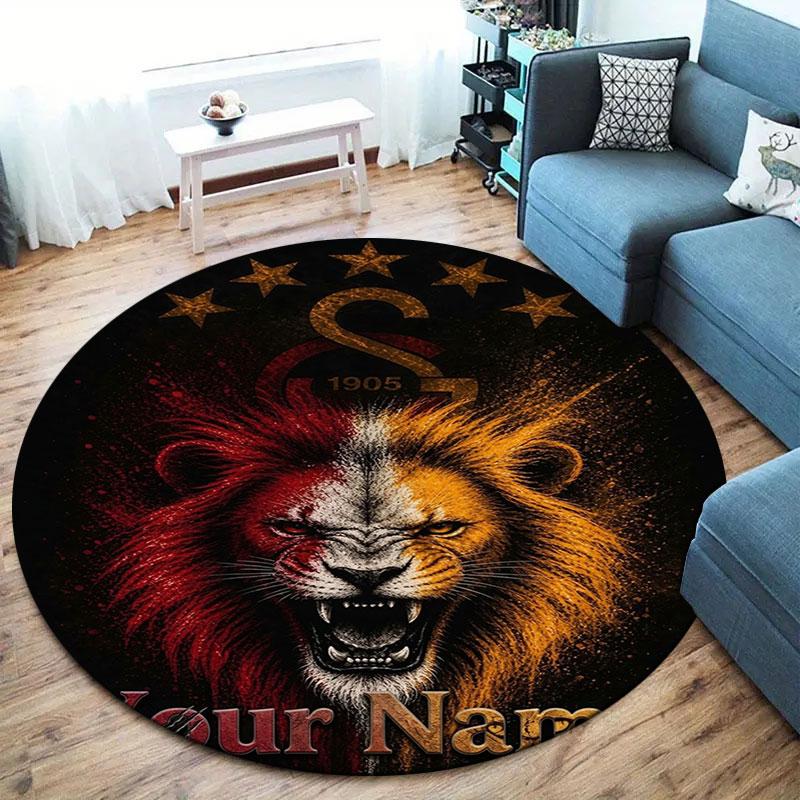 Galatasaray S Custom Name Round Area Rug,Carpet Rug for Living Room Bedroom Sofa Playroom Decor,Non-slip Floor Mat