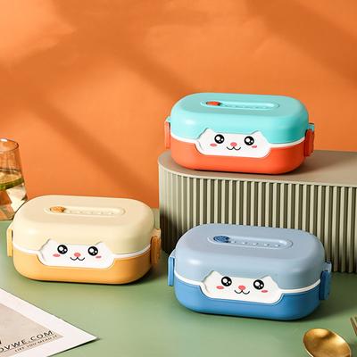 700ml Cartoon Children Bento Lunch Boxes Leak-proof Food Container With Compartments (without