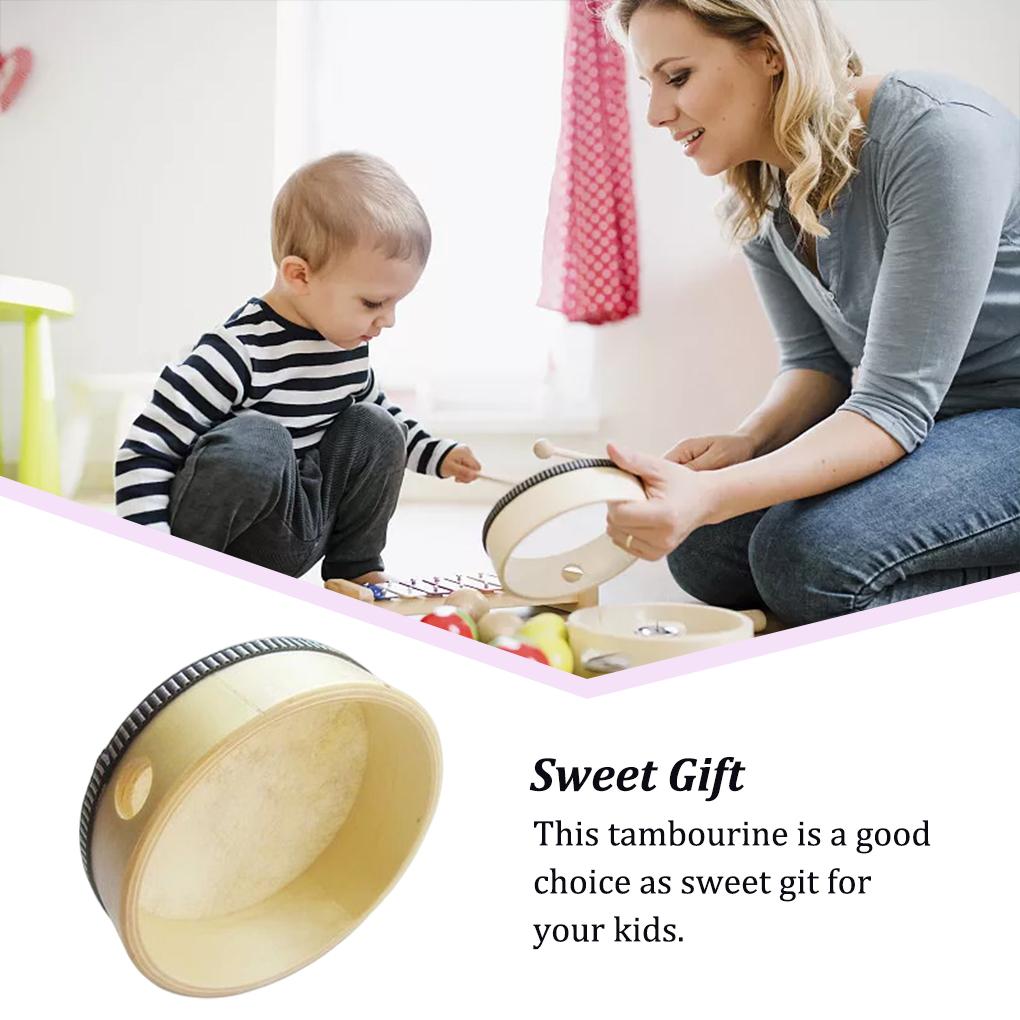 Drum Traditional Head Musical Instrument Smooth Kids Beginner Wood Tambourines Professional Sweet Gift Tambourine