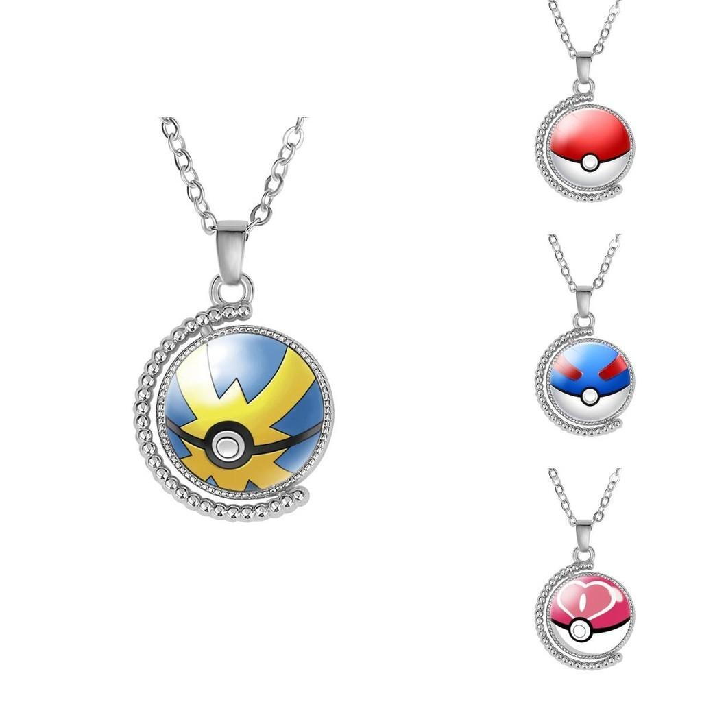 Adorable Pokemon Pokeball Necklace Cute Cartoon Character Jewelry Handmade
