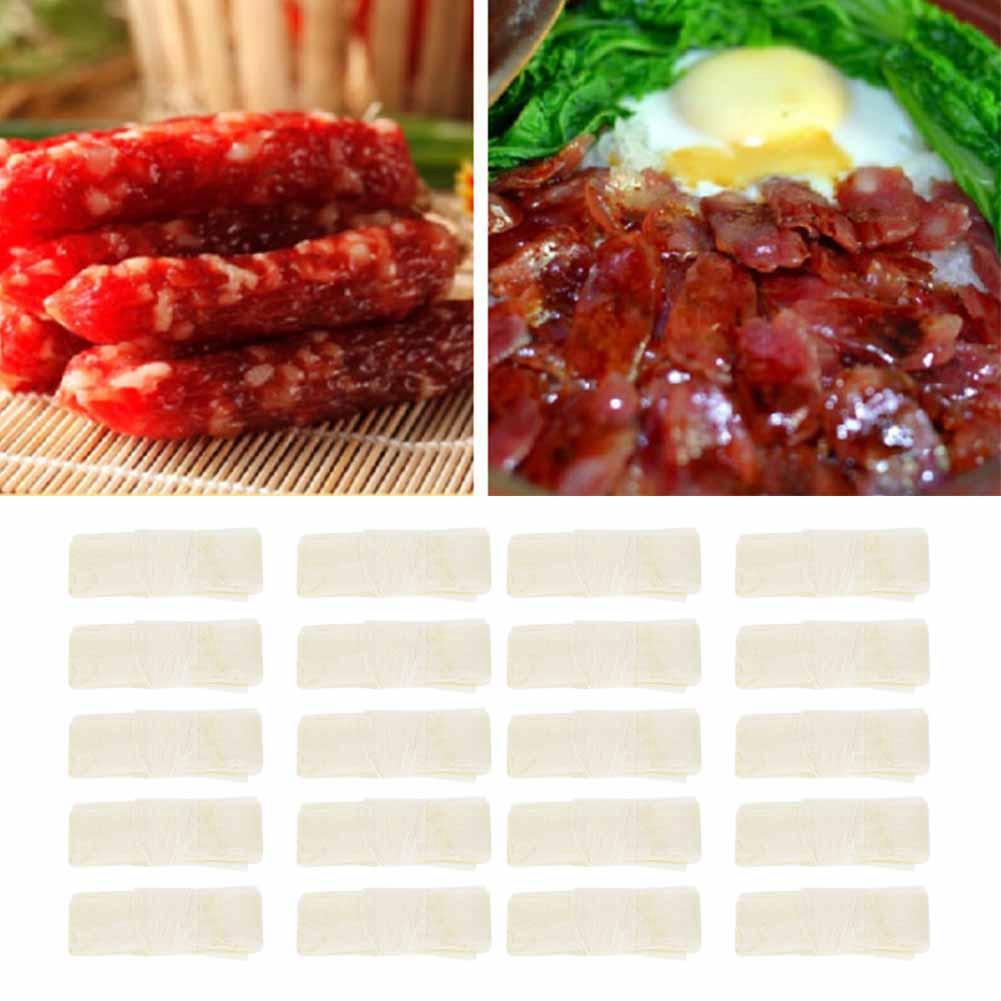 20 szt. Domowe jadalne suszenie osłonki na kiełbasę akcesoria do maszyny do robienia kiełbasy