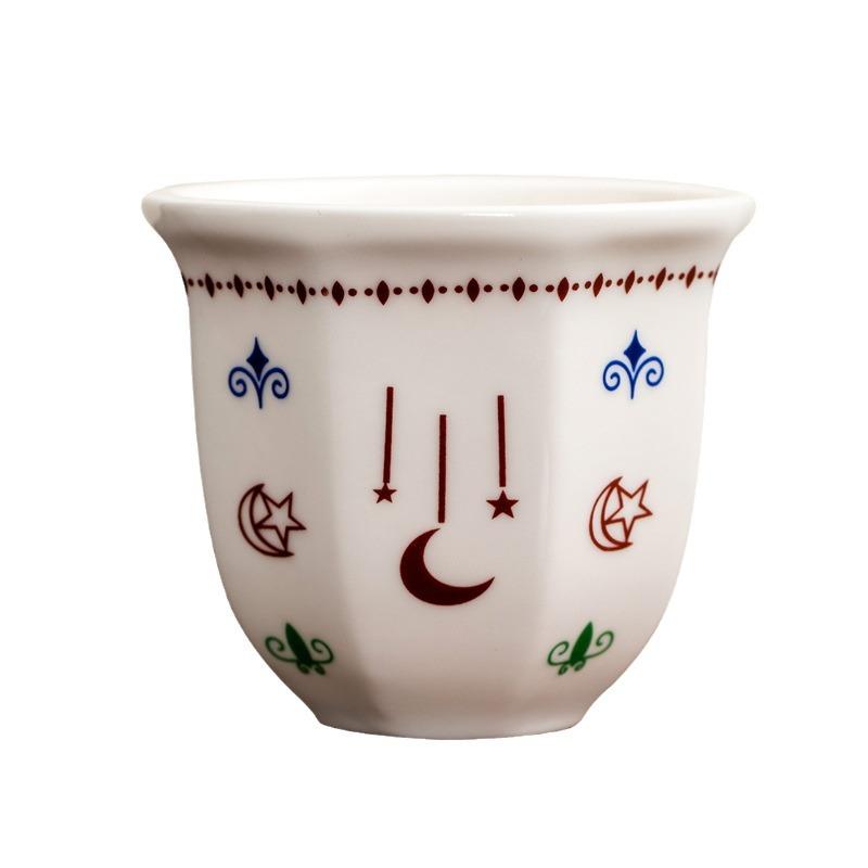 170/250ml Espresso Cups Art Flower pattern Anti-scald Latte Coffee Mugs Hand Held Ceramics Cups Cappuccino Teacup Xmas Gift