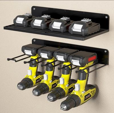 Hand Power Tool Organizer Rack Wall Mounted Floating Tool Shelf Electric Drill Holders Heavy Duty for Workshop Garage