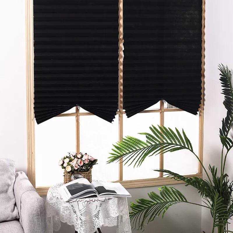 Shades Self-adhesive Half Windows Non-woven Folding Curtain Bathroom Balcony Living Room Balcony Curtains Pleated Blinds
