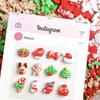 11PCS Cute Painted Snowman Gloves Resin Nail Charms 1D Cartoon Reindeer Gift Box Nail Art Decorations DIY Christmas Nail Parts
