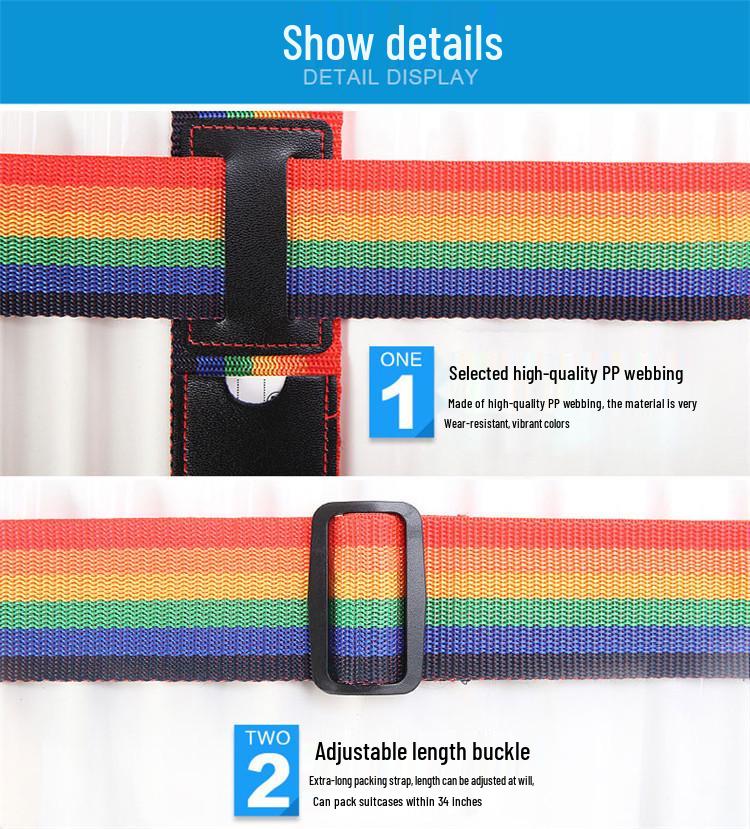Explosion-Proof Customs Lock Luggage Straps: Reinforced Cross-Packing Straps for Tightening Checked Baggage.