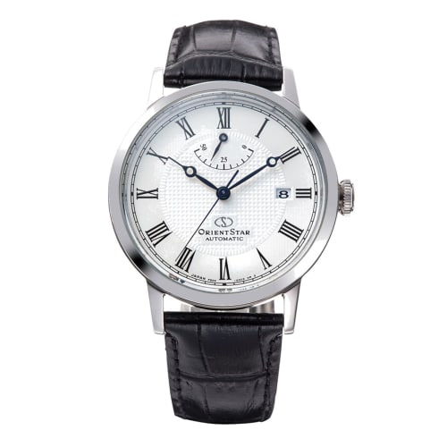 Orient Star RK-AU0002S Men's Elegant Classic Automatic Watch, Made in Japan, with a 2-Year Manufacturer's Warranty, White and Silver