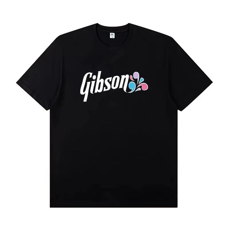 2025 Summer New Slash Collection Gibson Les Paul Casual High Quality Pattern 100% Pure Cotton Printed T-shirt Short Sleeve Y2k