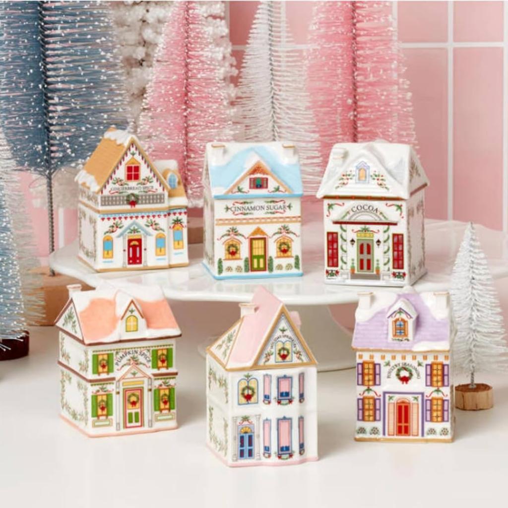 6pcs Rural House Resin Craft Kit, Hand Colored Creative Resin Crafts