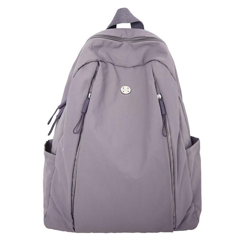 Backpack Women Simple Style Fashionable Nylon Outdoor Light Waterproof Travel Bag Large Capacity Schoolbag Junior High School Students