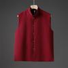 Autumn National Fashion Casual Geometric Jacquard Copper Buckle Vest Chinese Style Stand Collar Sleeveless Tang Suit Jacket