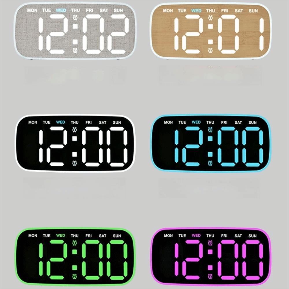 Ambient Light Digital Alarm Clock Temperature Display Electronic Wall Clock Living Room