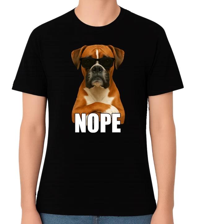 Stubborn Boxer Dog Nope Unisex T-Shirt XS