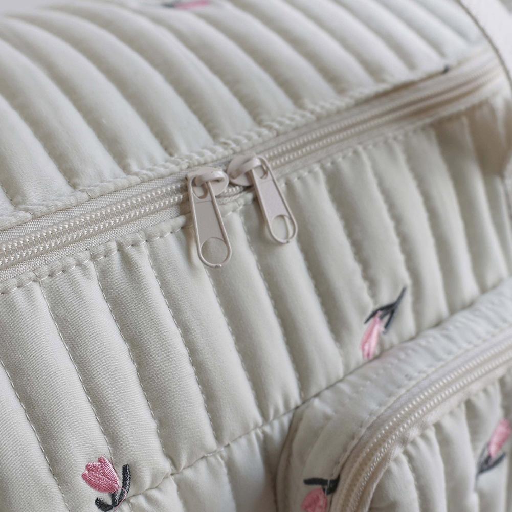 Cute Quilted Baby Diaper Handbags Large Capacity Quilted Duffle Crossbody Bags Travel Cute Top-Handle Bags Casual Shoulder Bag