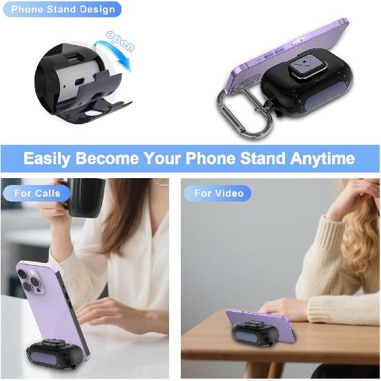 for AirPods Pro 2nd/1st Generation Protective Case with Secure Lock Clip,Shockproof Full Protection Phone Stand Design TPU Case with Carabiner&Clean