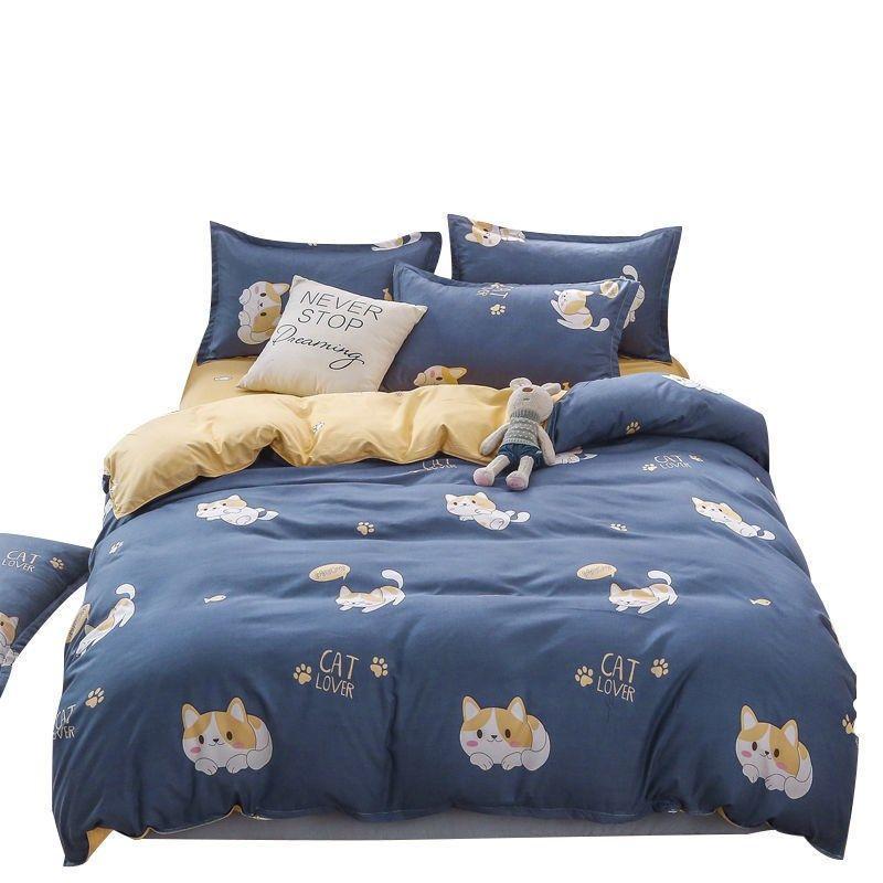 

Dormitory Three-Piece Set Bedroom Six-Piece College Student Sanded Sheets Quilt Cover Four-Piece Bed V Mat Bedding Winter Quilt First encounter Quilt cover 150*200