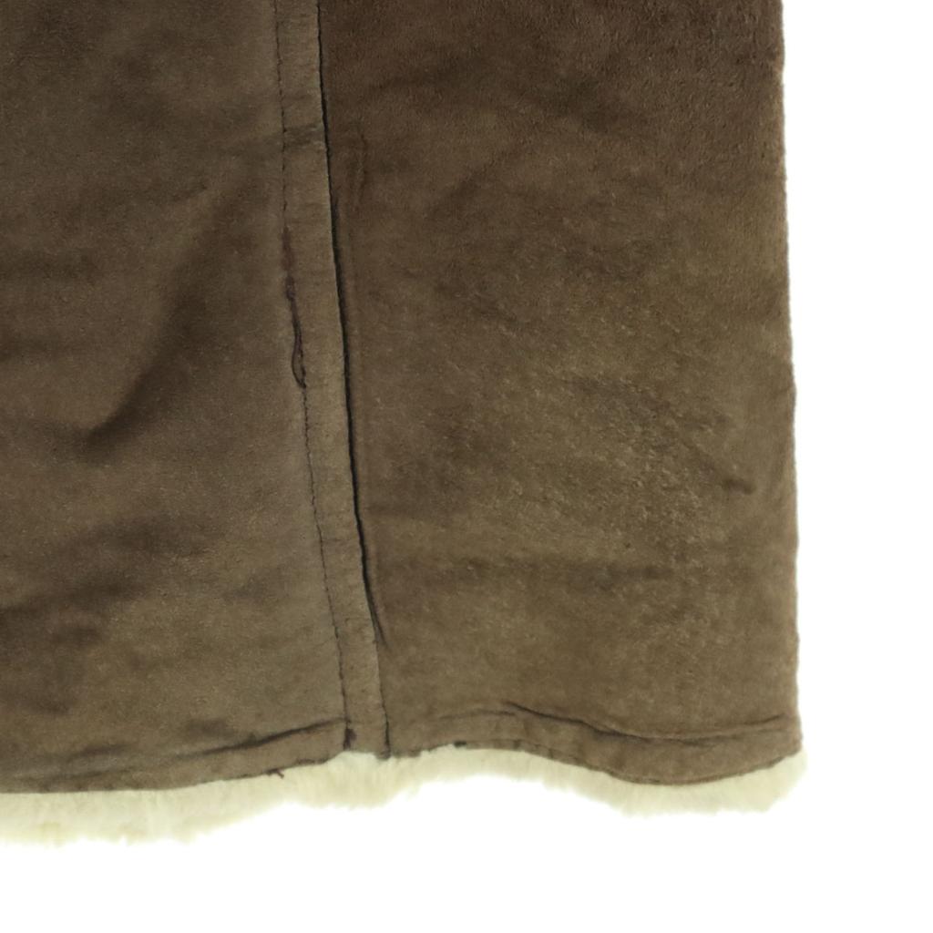 KETTY Long sleeve Boa liner with hood Leather coat M Brown Women Used