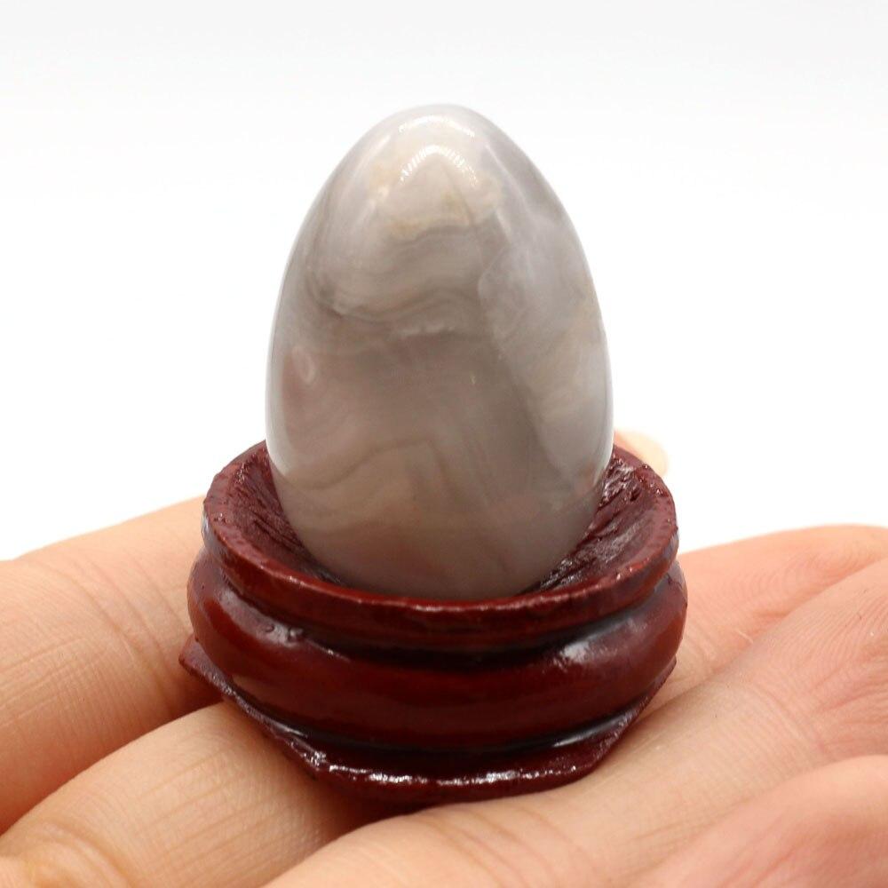 Natural Stone Decoration Egg-Shapedl With Base Artificial Ornament Lucky Gift Bed-Room Garden Office Desk Ornaments