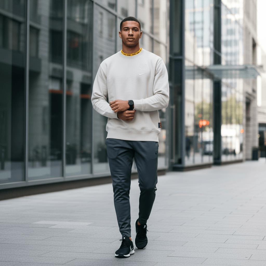 Nike FC Club FW24 Home Barcelona Series Round Neck Solid Color Casual Long Sleeve Sweatshirt Men Sweatshirt Light-Mineral-Brown FQ3024-104