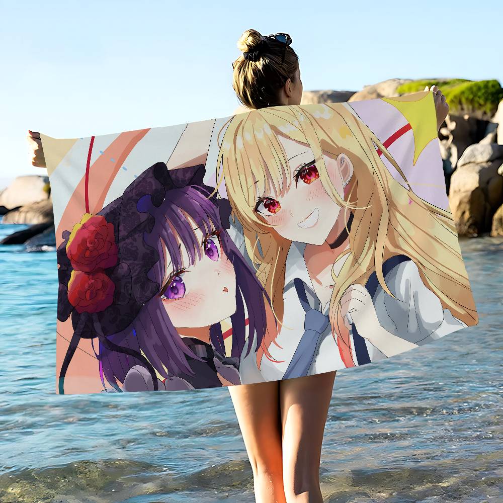 

M-My Dress-Up Darling Marin Kitagawa Anime Beach Swimming Towel Soft Absorbent Washcloth for Kids Travel Camping Gym W30*H60(CM)