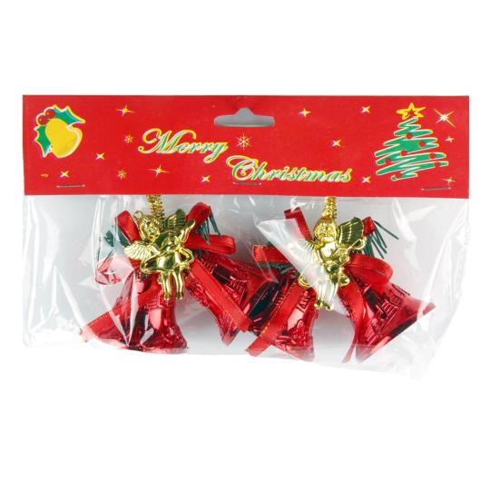 Yousheng Christmas Bell Ornament with Red Ribbon Bow, Small Jingle Bell Christmas Tree Hanging Decoration for Tree, Garland, Wreath, Craft Decor F