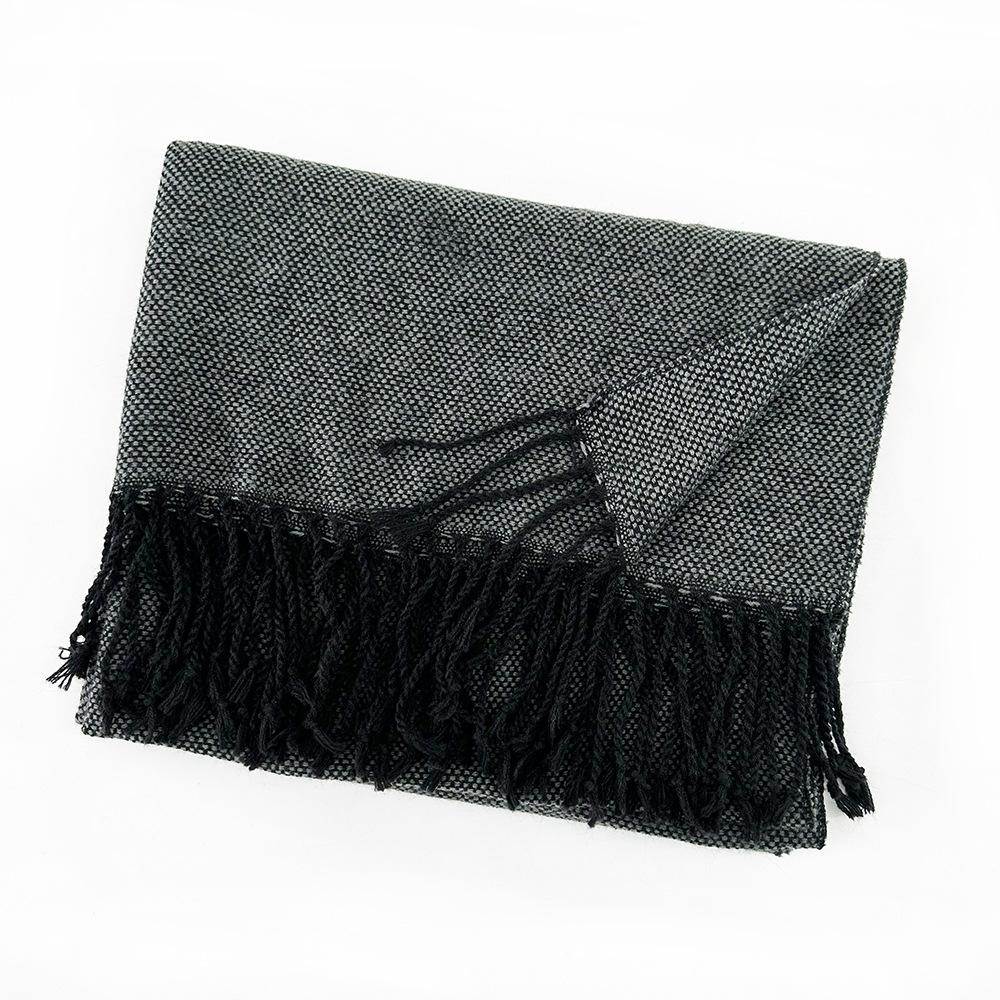New All-match Men's Scarf Autumn and Winter Warm Acrylic Scarf Mid Length Solid Color Scarf Shawl for Boys