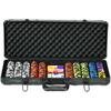 Poker Case Complete Poker Set, with 500 Chips 5 Dice 2 Card Decks 3 Buttons