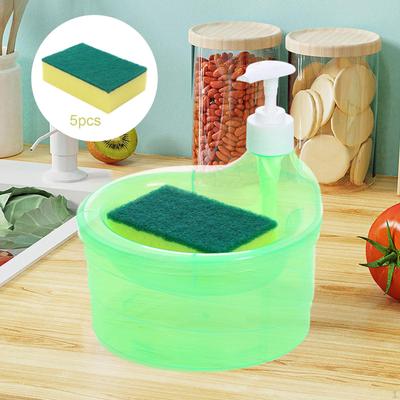 Bulaşık Sabunu Dispenseri ve Sünger Tutucu 1000ml Kapasiteli (6* Sünger Dahil)