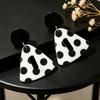 2026 New Style Black Polka Dot Acrylic Dangle Earrings – Niche, High-End, Light Luxury Design