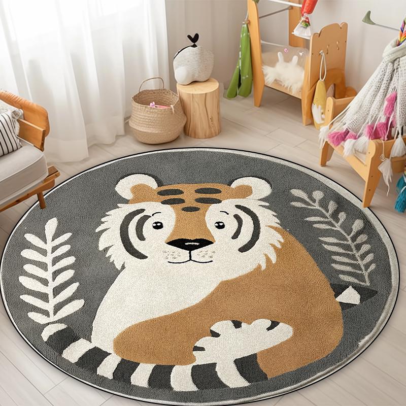 Niedliche Kleine Tiere Runder Teppich Wohnzimmer Heimdekoration Kurzflor Schlafzimmer Weiche Teppiche Kinderruhebereich Rutschfeste Bodenmatten