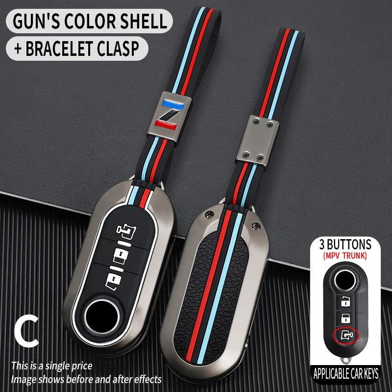 Zinc Alloy Car Key Case Cover Shell Fob for FIAT 500 Ducato Panda Punto 500L Lancia Musa for Citroen Jumper for Peugeot Boxer