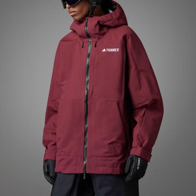adidas Terrex Techrock 3-Layer Post Consumer Nylon Rain.Rdy Jacket Men Jacket Shadow-Red IB4219